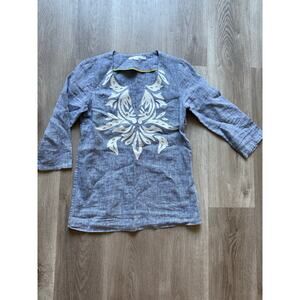 Boden Sicily 100% Linen Chambray Top, Women’s size 2